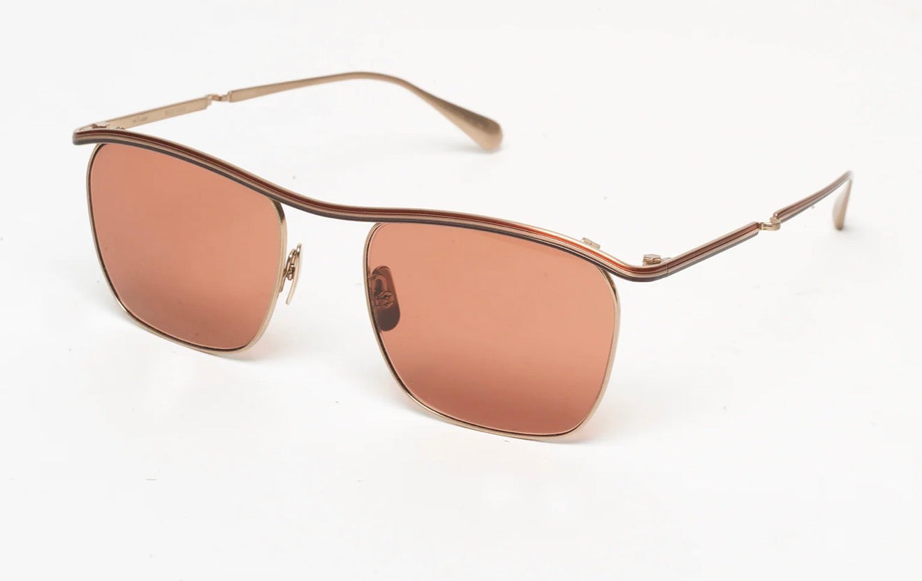 Mr. Leight Owsley S 53mm Rose - White Gold Titanium Frame with Glass Antique Dark Rose Less Japan NEW