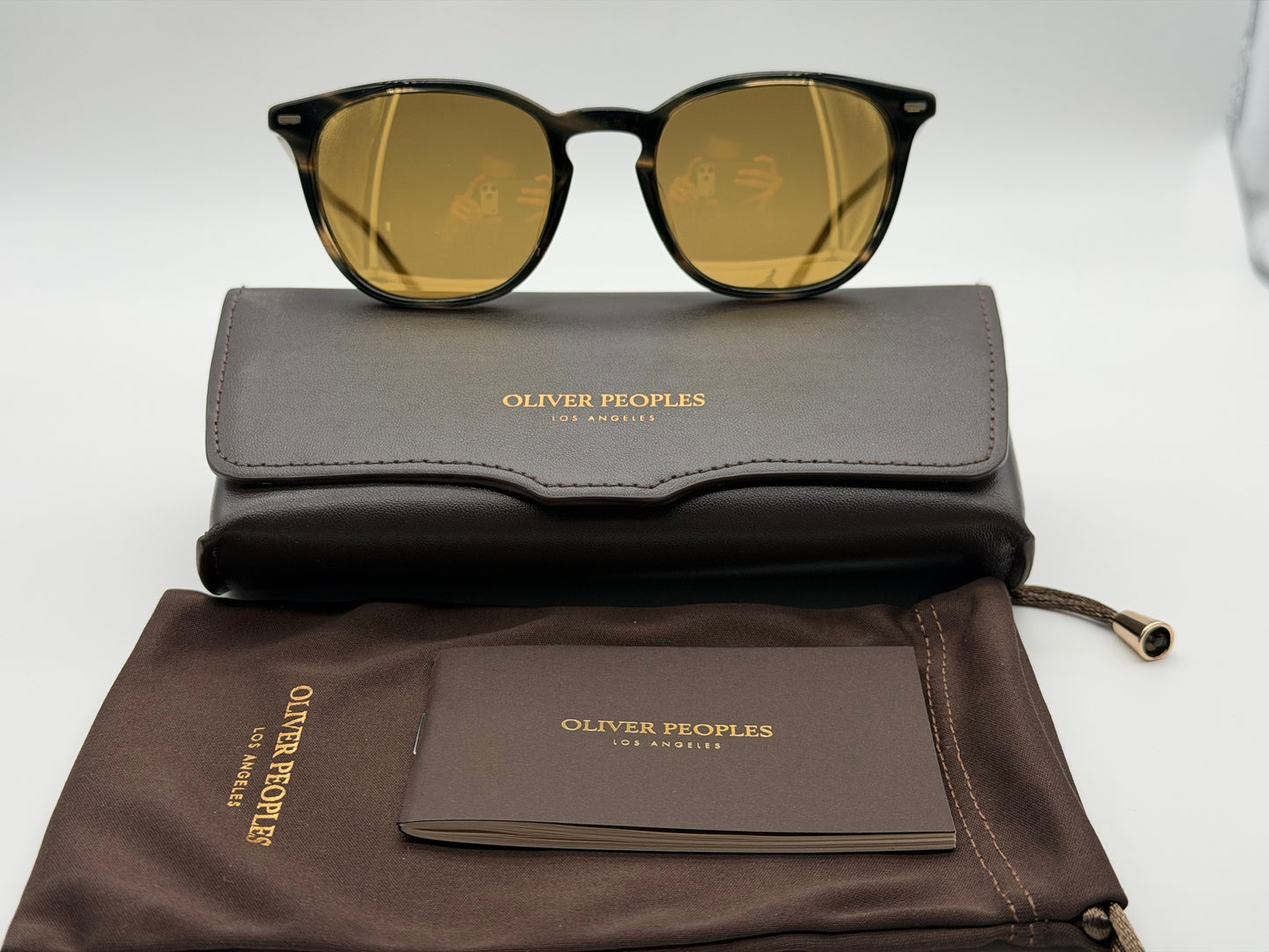 Oliver Peoples Heaton 51mm Blue Cocobolo / Amber Goldtone OV 5364 1611W4 Italy missing box