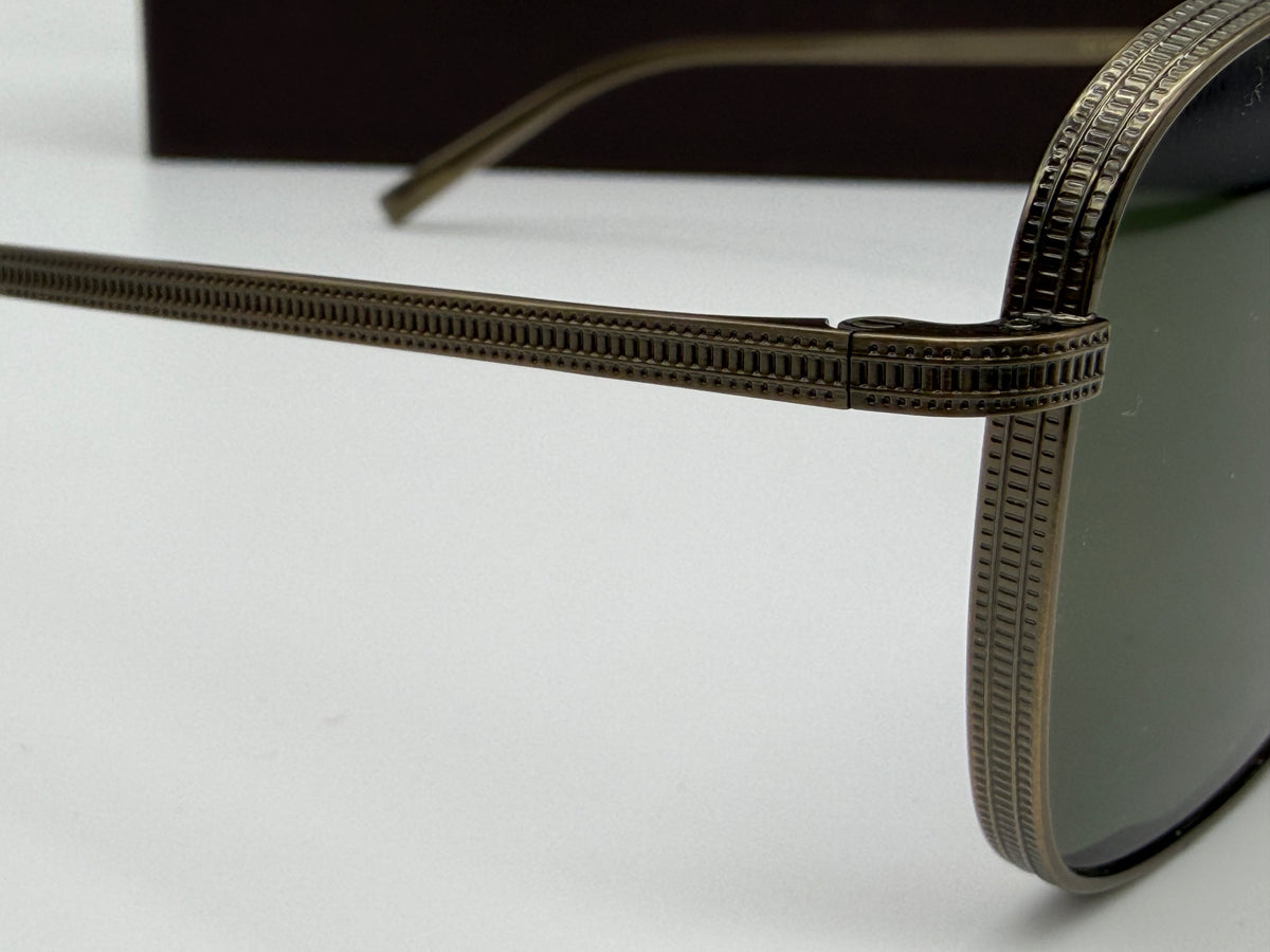 Oliver Peoples Avison 55mm Antique Gold Titanium / G-15 Crystal OV 1349ST 528452 Japan NEW