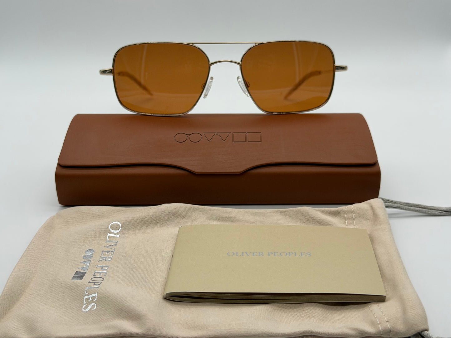 Oliver Peoples Victory G 55 Gold / Cognac Burn Notice Michael Weston Rare Polarized Japan Missing Box