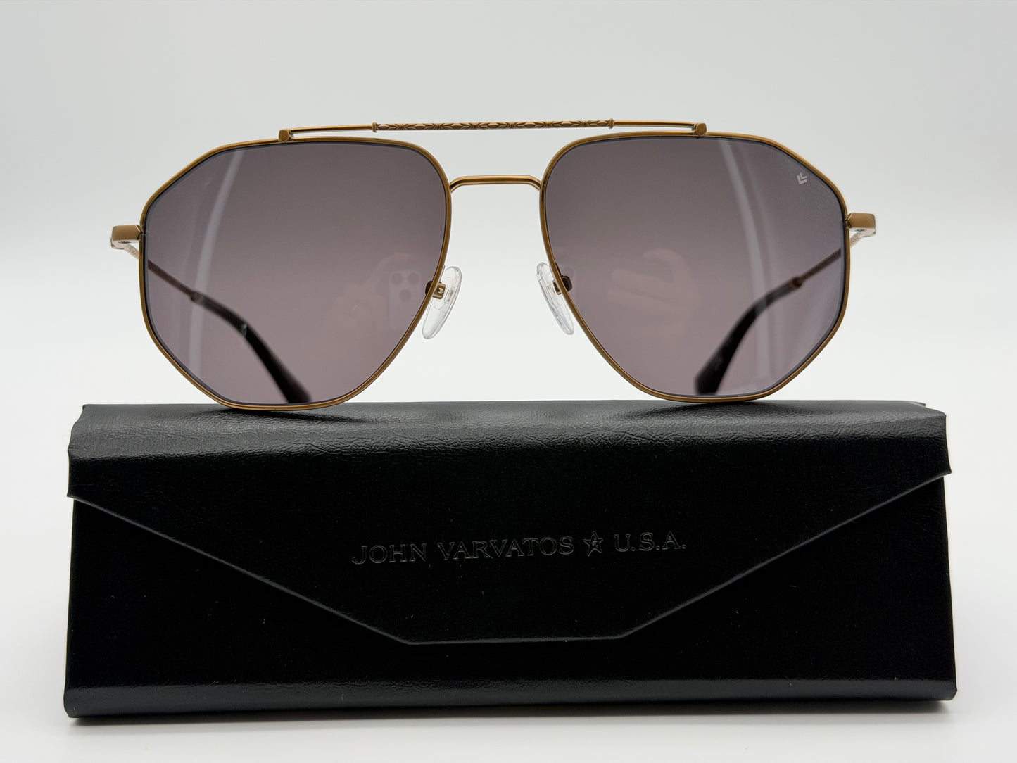 John Varvatos SJV 570 58mm Brass / Gray Lens P0AV Japan NEW