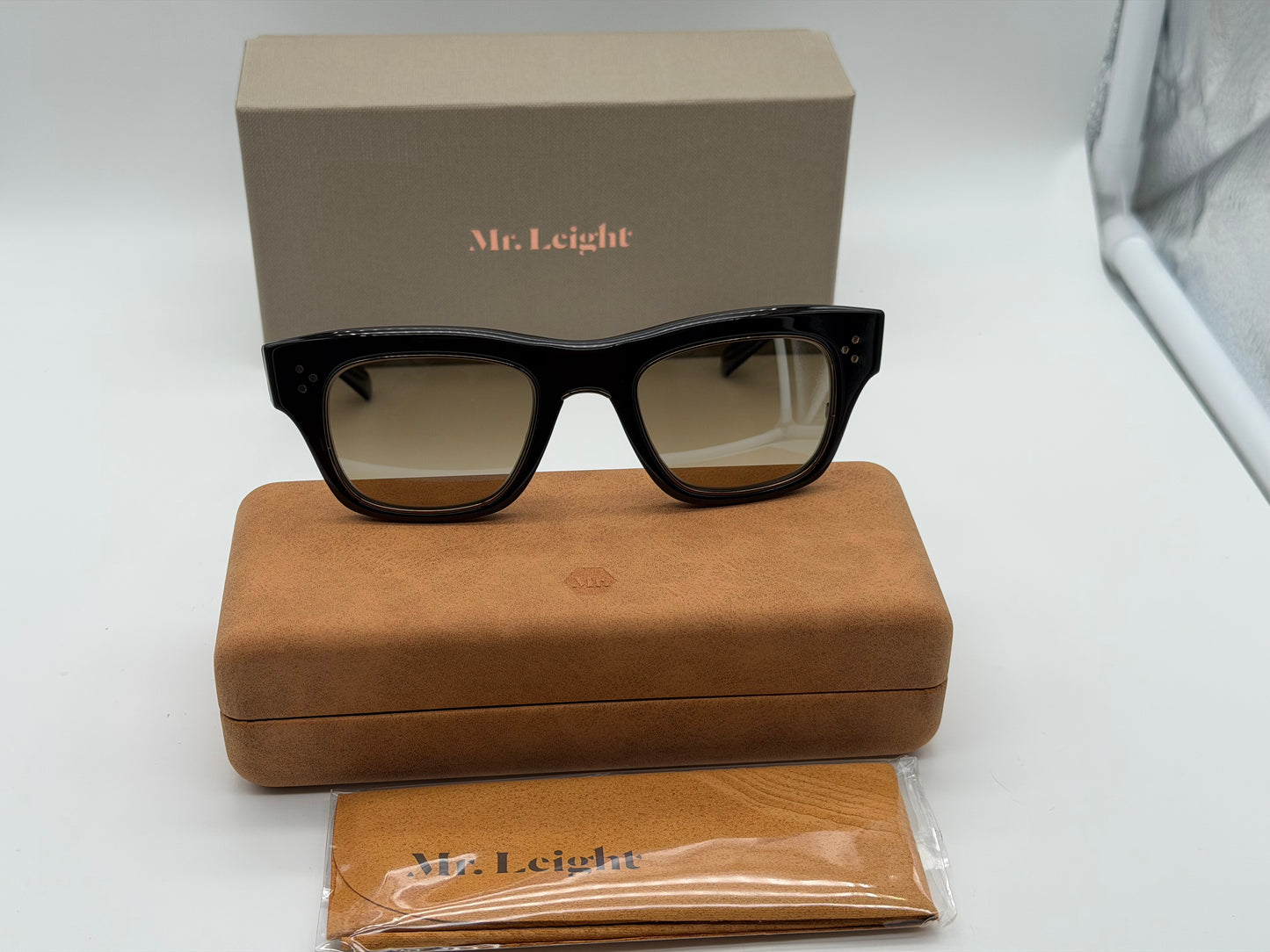 Mr. Leight GO S 48mm Chocolate Gold / Cognac Polarized Japan NEW