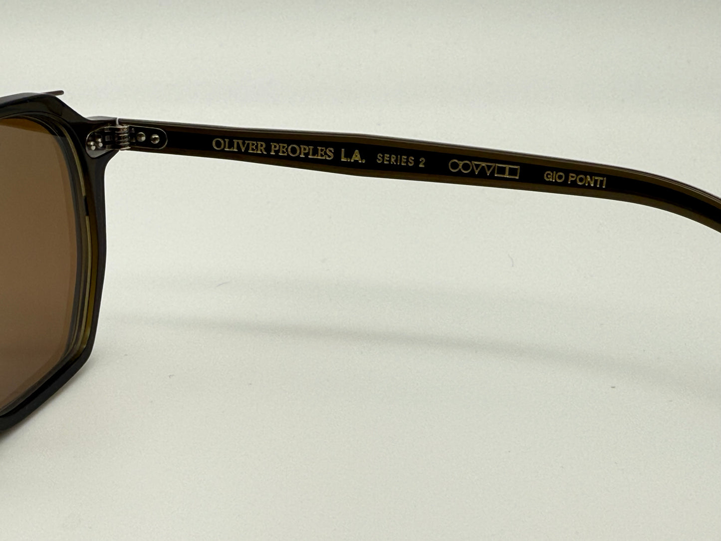 Oliver Peoples G. Ponti 5 47mm Dark Military Olive / Brown Antique Gold clip OV 5489 1576 JAPAN NEW