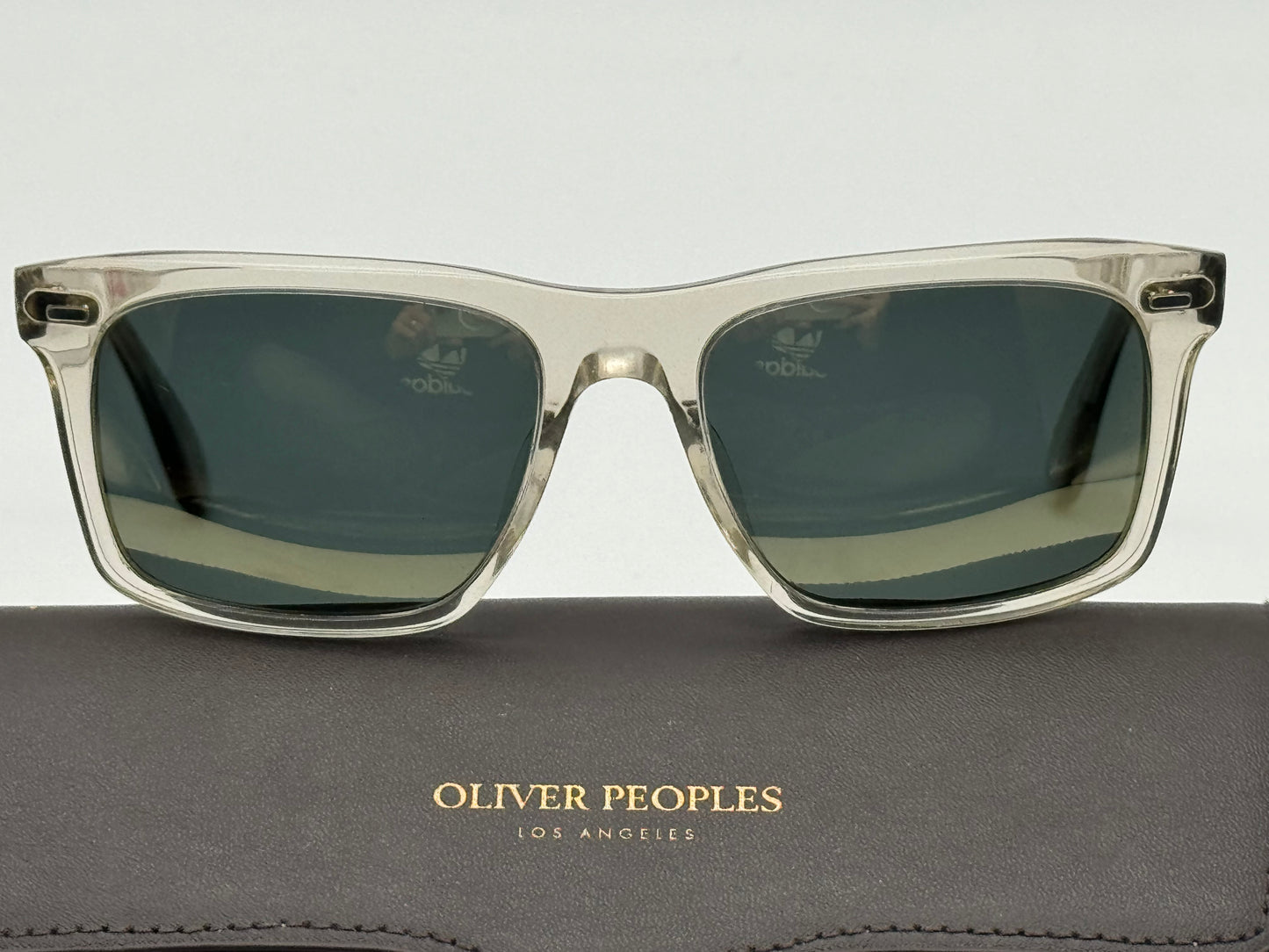 Oliver Peoples Brodsky OV 5322 SU 55mm 152409 SHROOM G15 Goldtone VFX Polarized Preowned