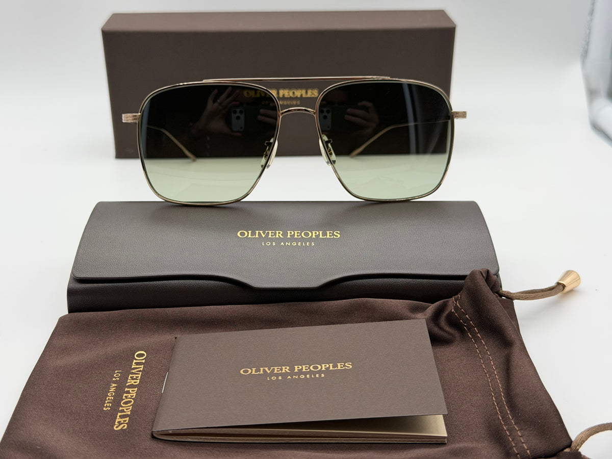 Oliver Peoples Dresner 56mm Gold Titanium / G-15 Gradient Crystal OV1320ST 5292 BH Japan NEW