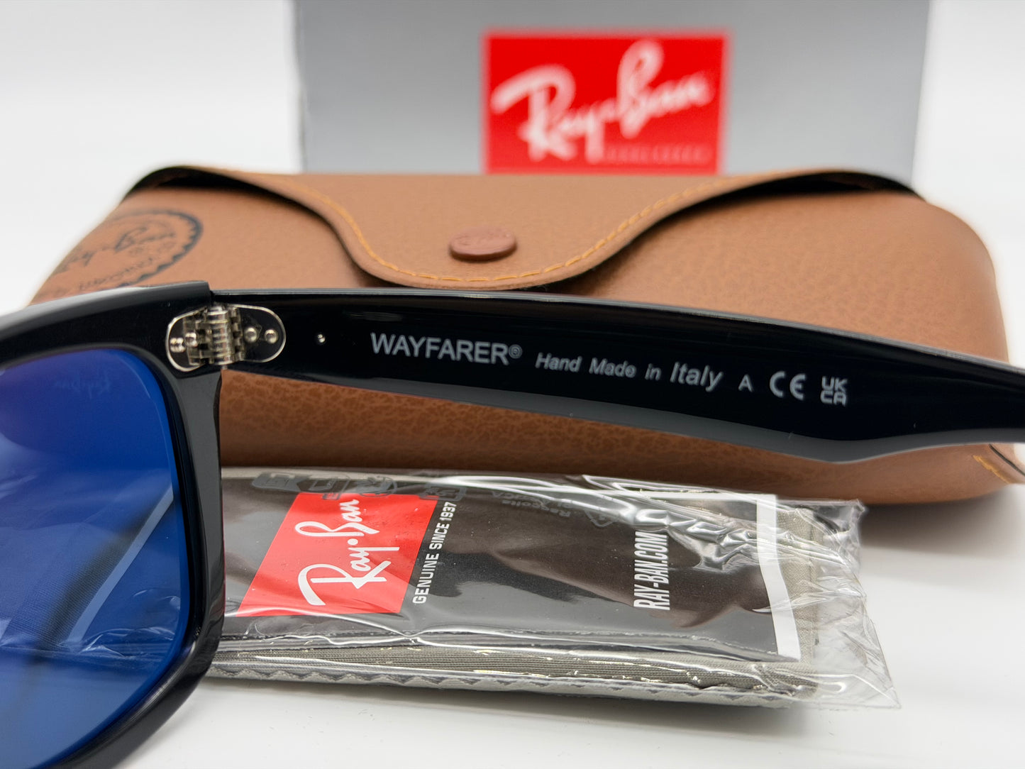 Ray-Ban Wayfarer Street Neat 50mm Polished Havana On Black / Blue Crystal RB 2240 1441 / R5 NEW