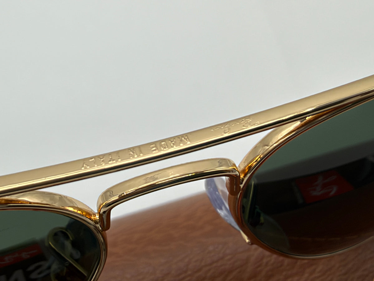 Ray-Ban Classic Aviator 58mm G15 Green Gold RB 3025 L020 Large Metal Italy No Box