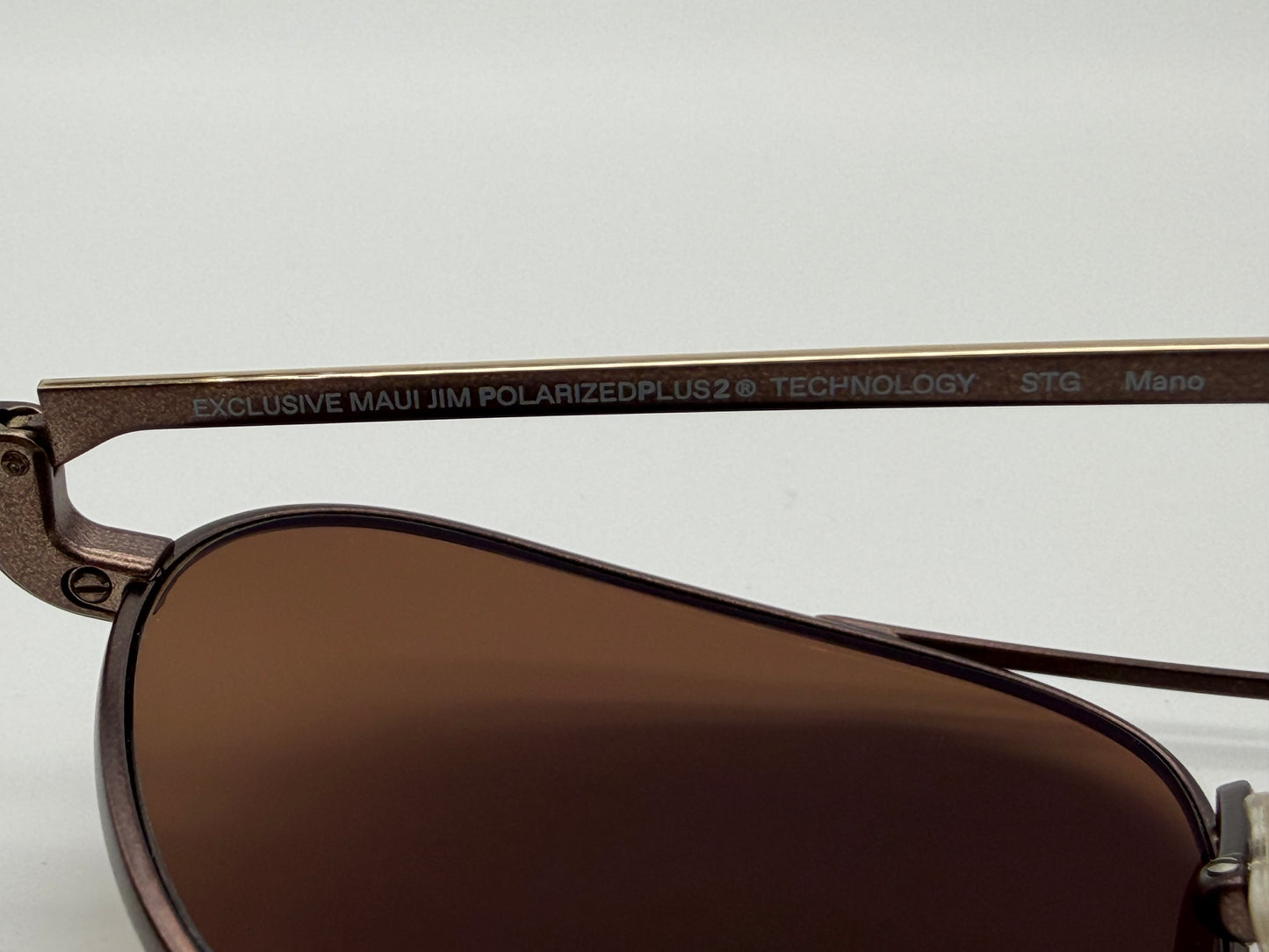 Maui Jim Mano 57mm Dark Brown / Gold Stripe HCL Bronze Polarized Sunglasses H877-01 Italy