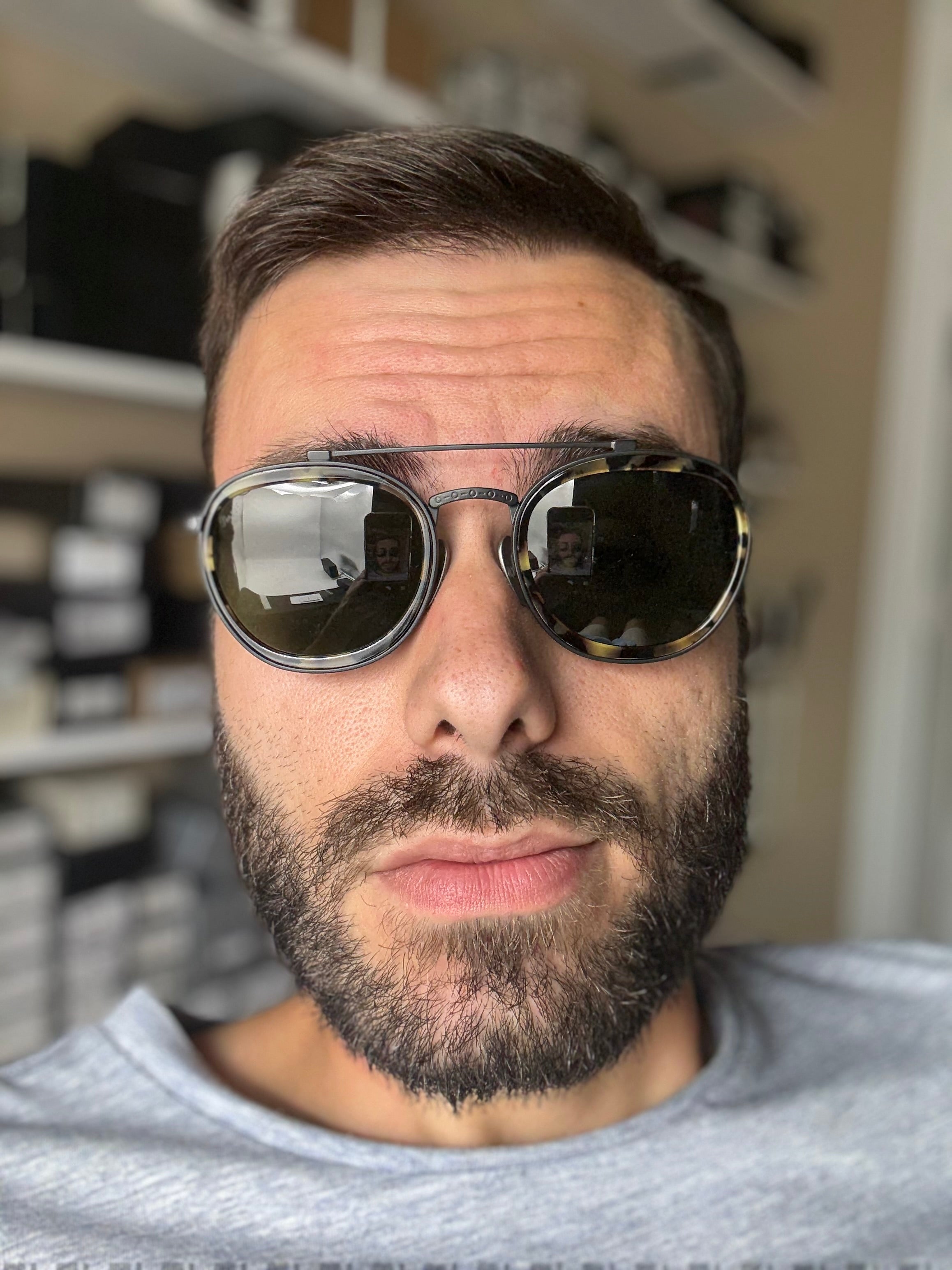 Persol PO 5008 ST 49mm Titanium Black / Dark Tortoise / Green