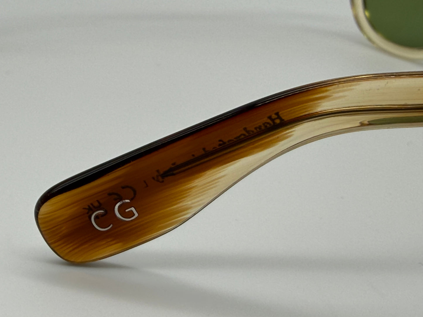 Oliver Peoples Cary Grant Sun 48mm Honey VSB Green Glass Lens OV 5413SU 167452 Italy Preowned