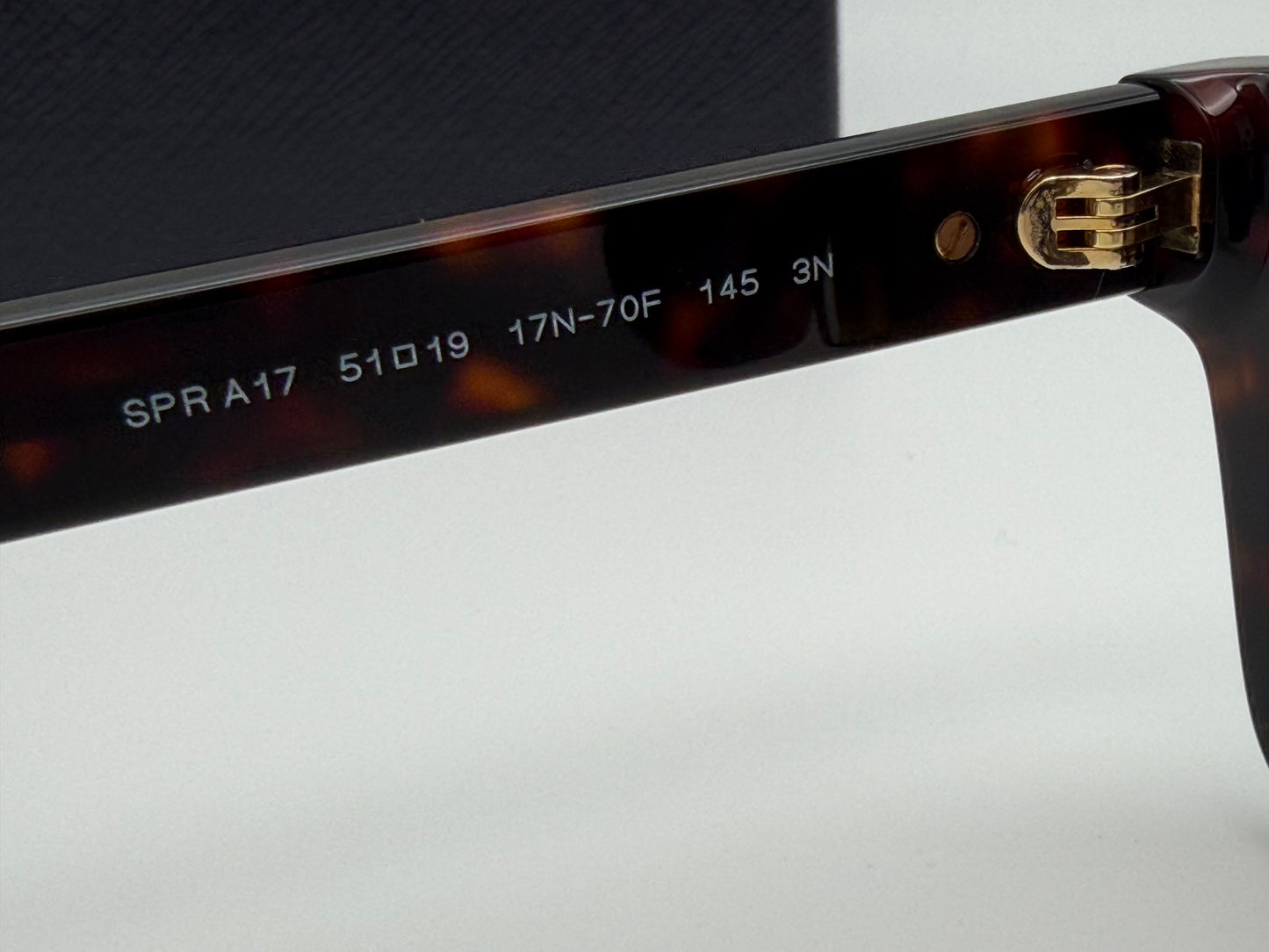 Prada PR A17s 51mm Wayfarer Radica Tortoise/ Dark Brown Glass Lens Italy NEW