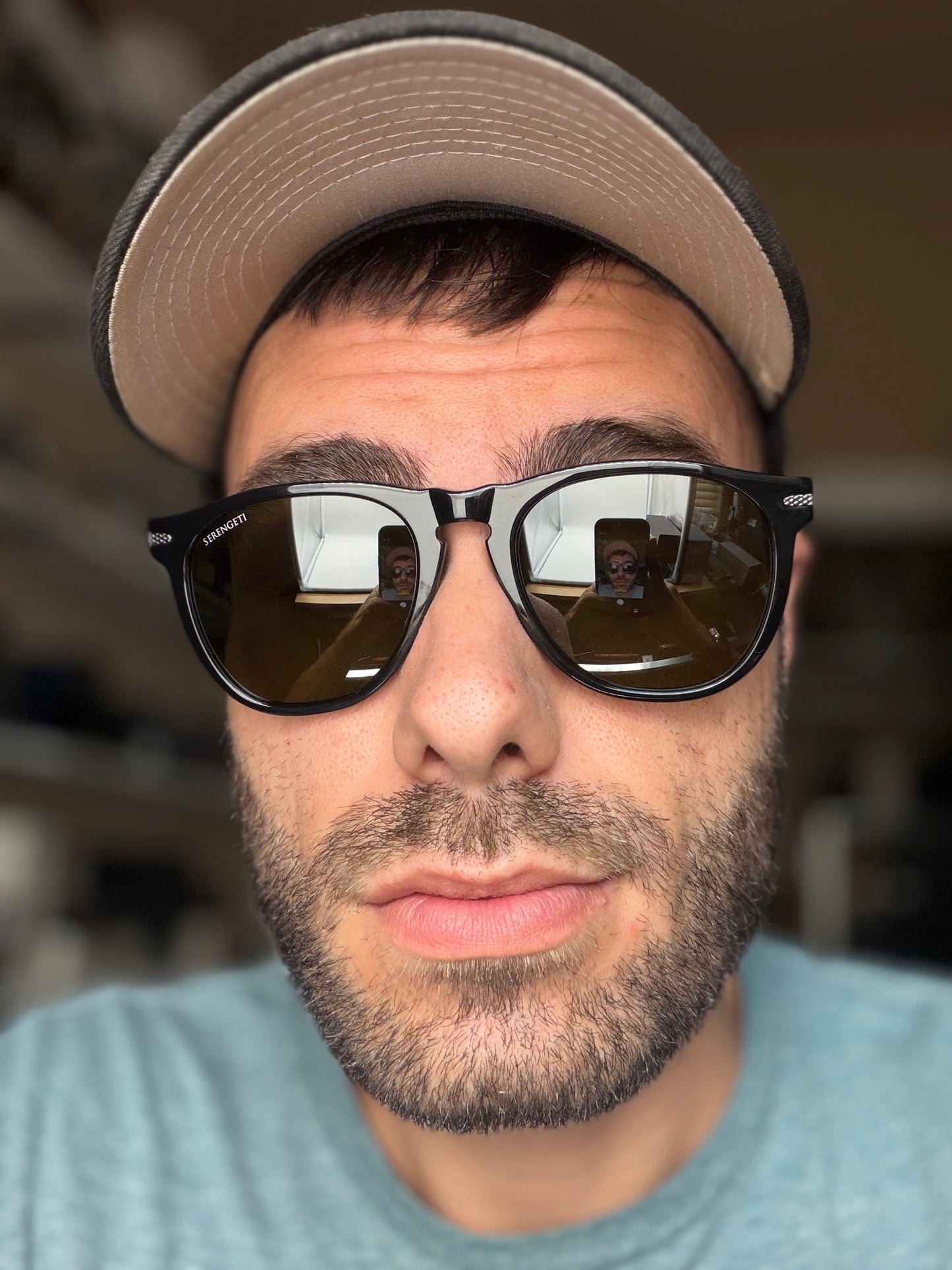 Serengeti Amboy 53mm  SS530001 Shiny Black/Mineral Photochromic Polarized 555nm Italy Open Box