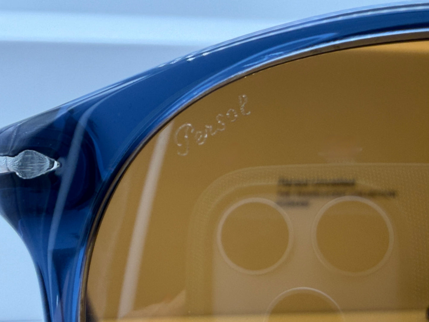 Persol PO 9649 55mm Transparent Blue / Brown Glass 114133 Italy NEW