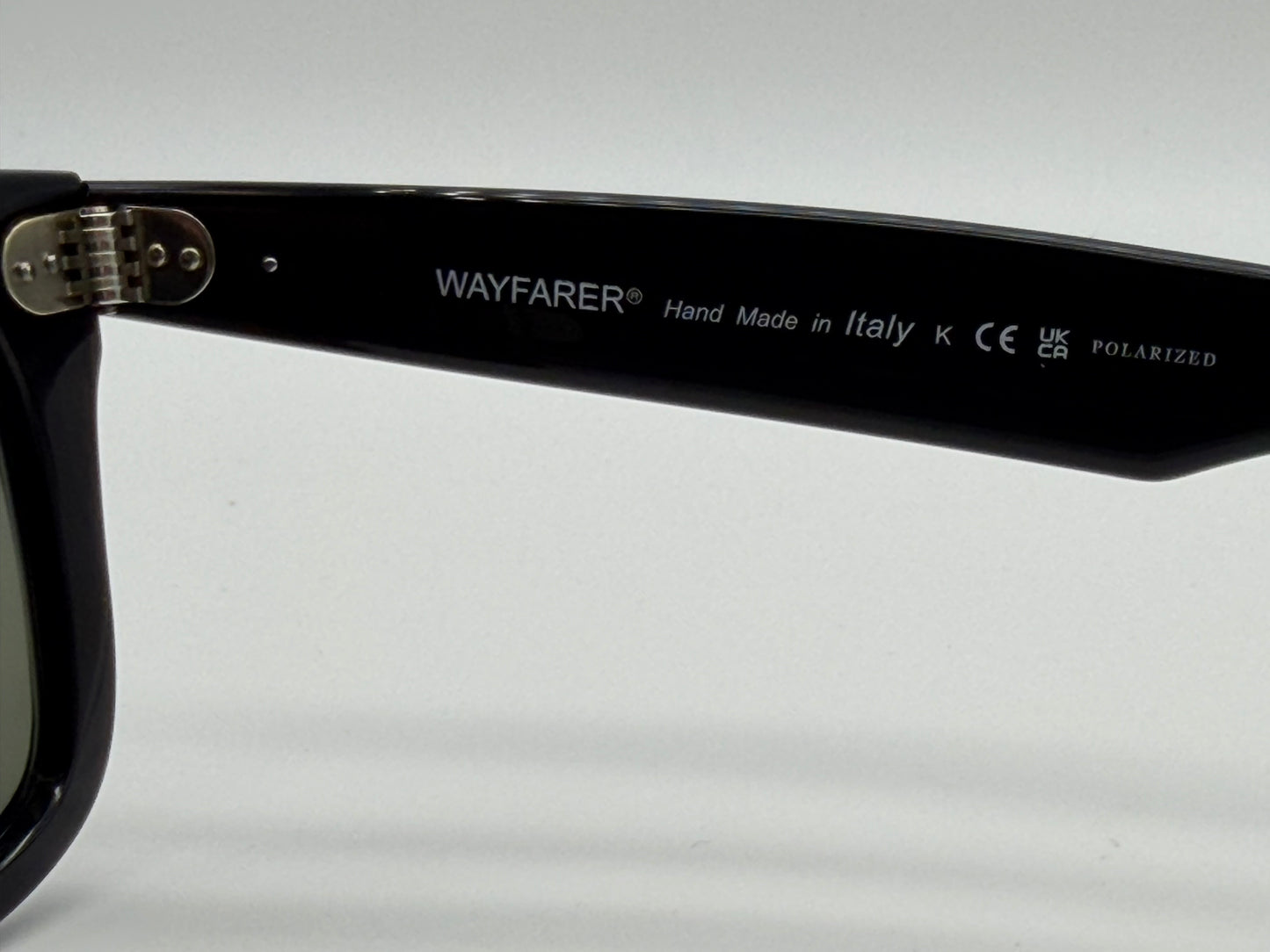 Ray-Ban Wayfarer Ease 50mm RB 4340 601 / 58 Black / G 15 Polarized Glass Lens Italy NEW