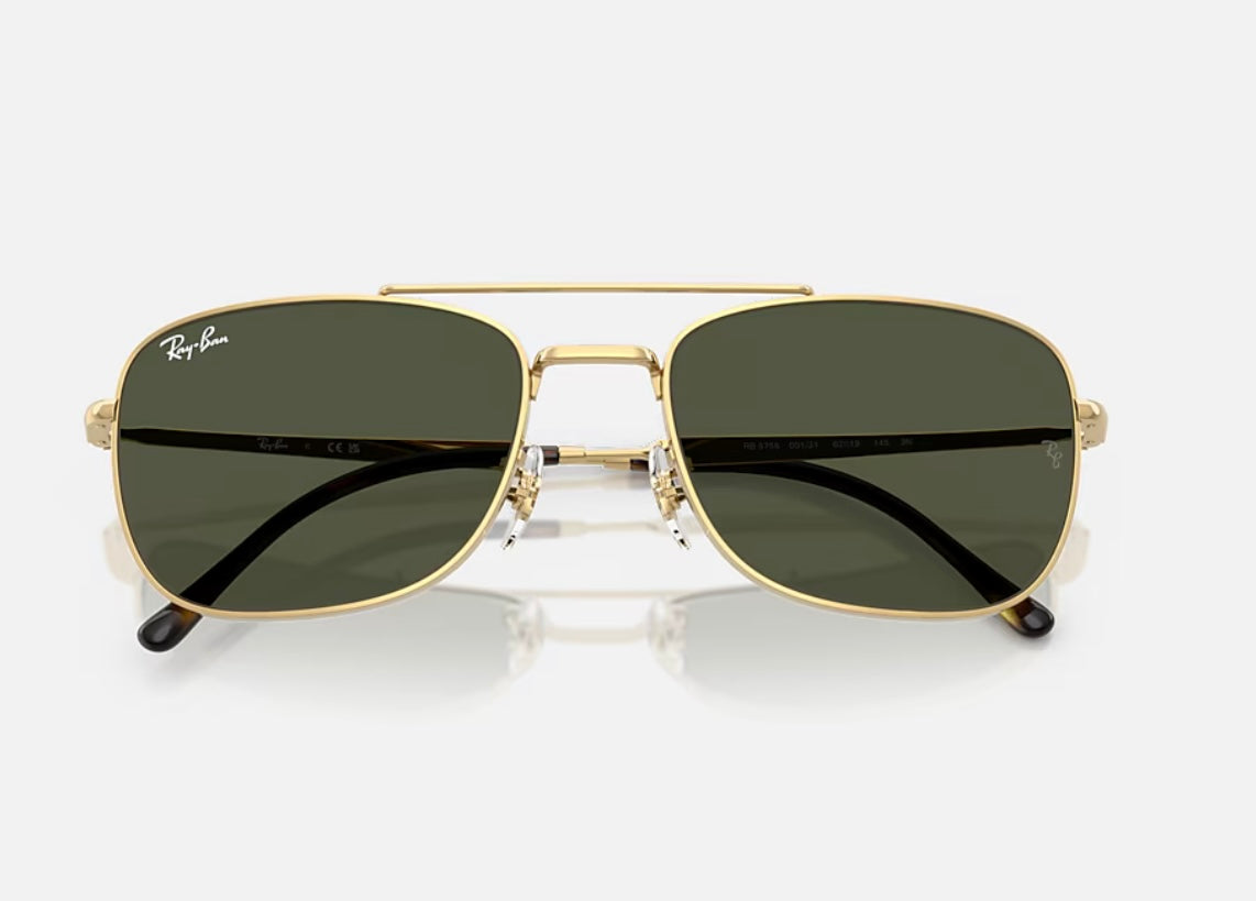 Ray-Ban RB 3755 59mm Gold / G-15 Glass 001/31 NEW