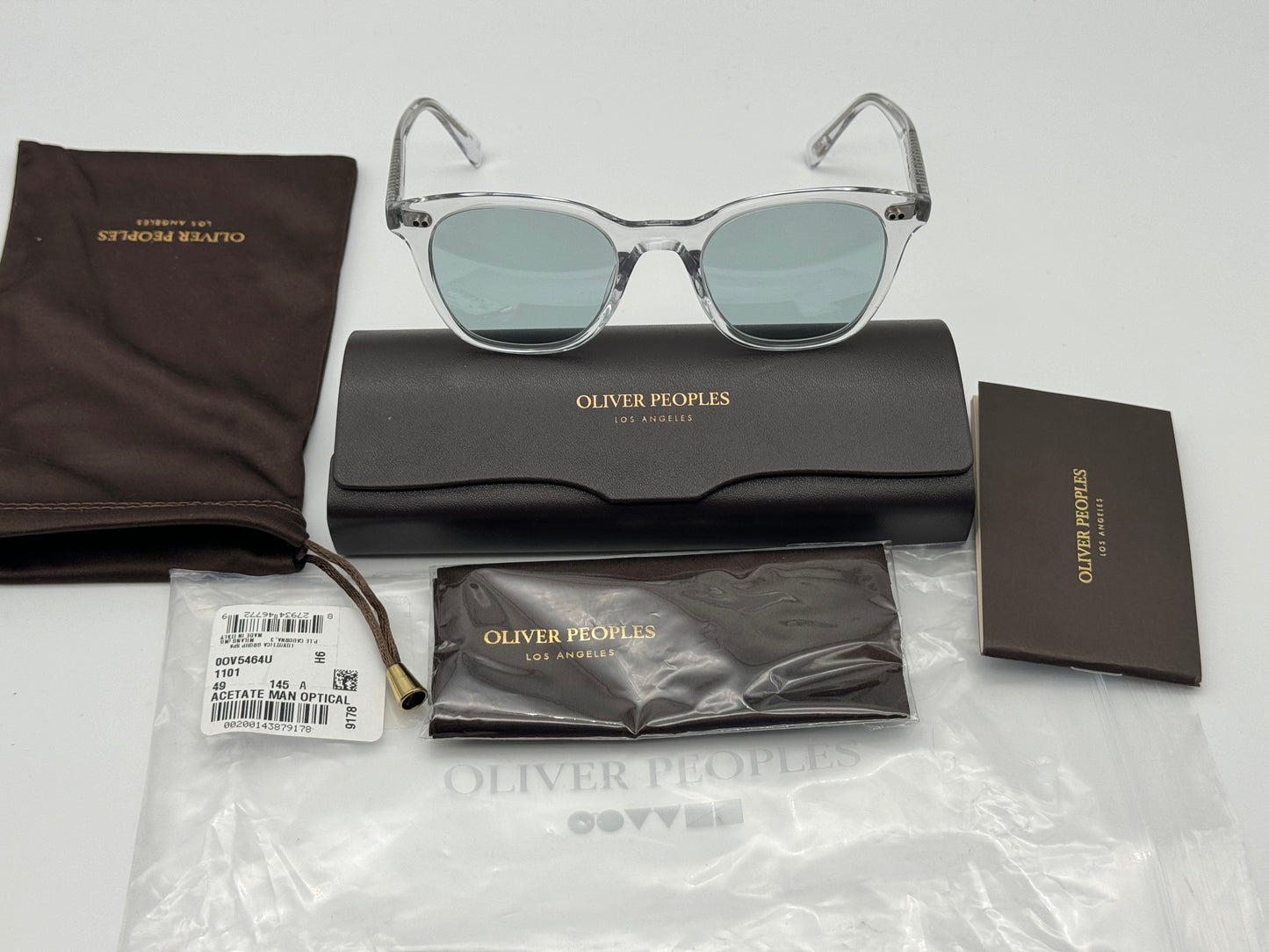 Oliver Peoples Cayson 49mm OV 5464 1101 Crystal / Sea Mist Demo Lens Open Box