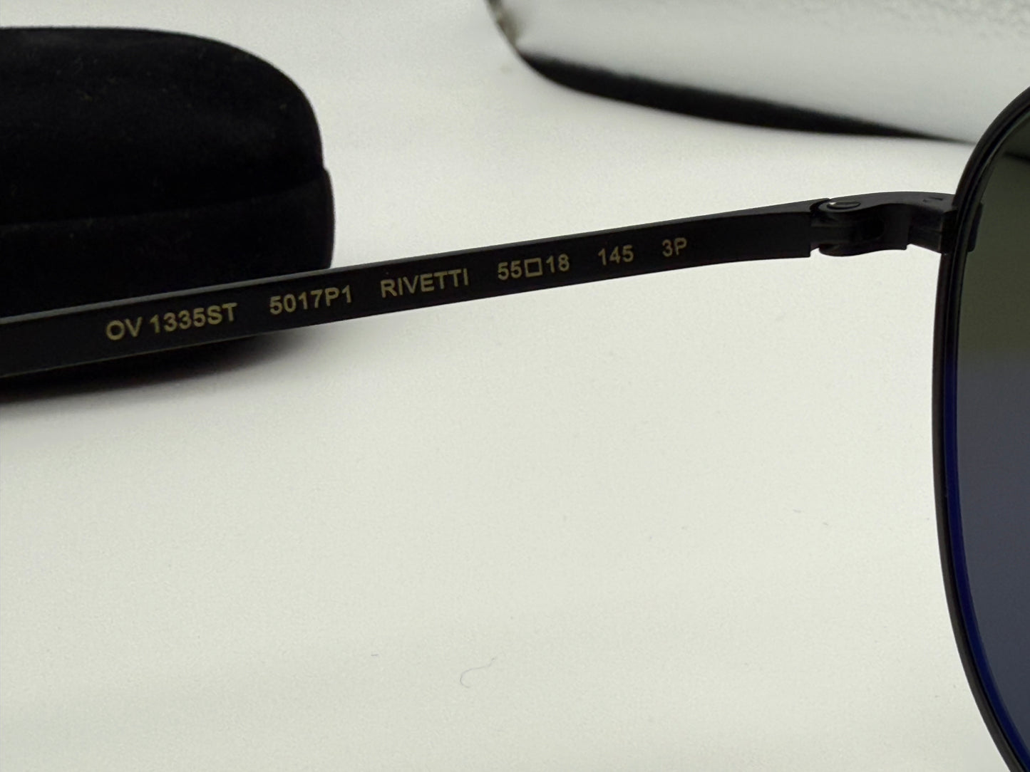 Oliver Peoples Rivetti 55mm Matte Black / G1-5 Polarized Glass Titanium OV 1335 ST 5017 - P1  Preowned