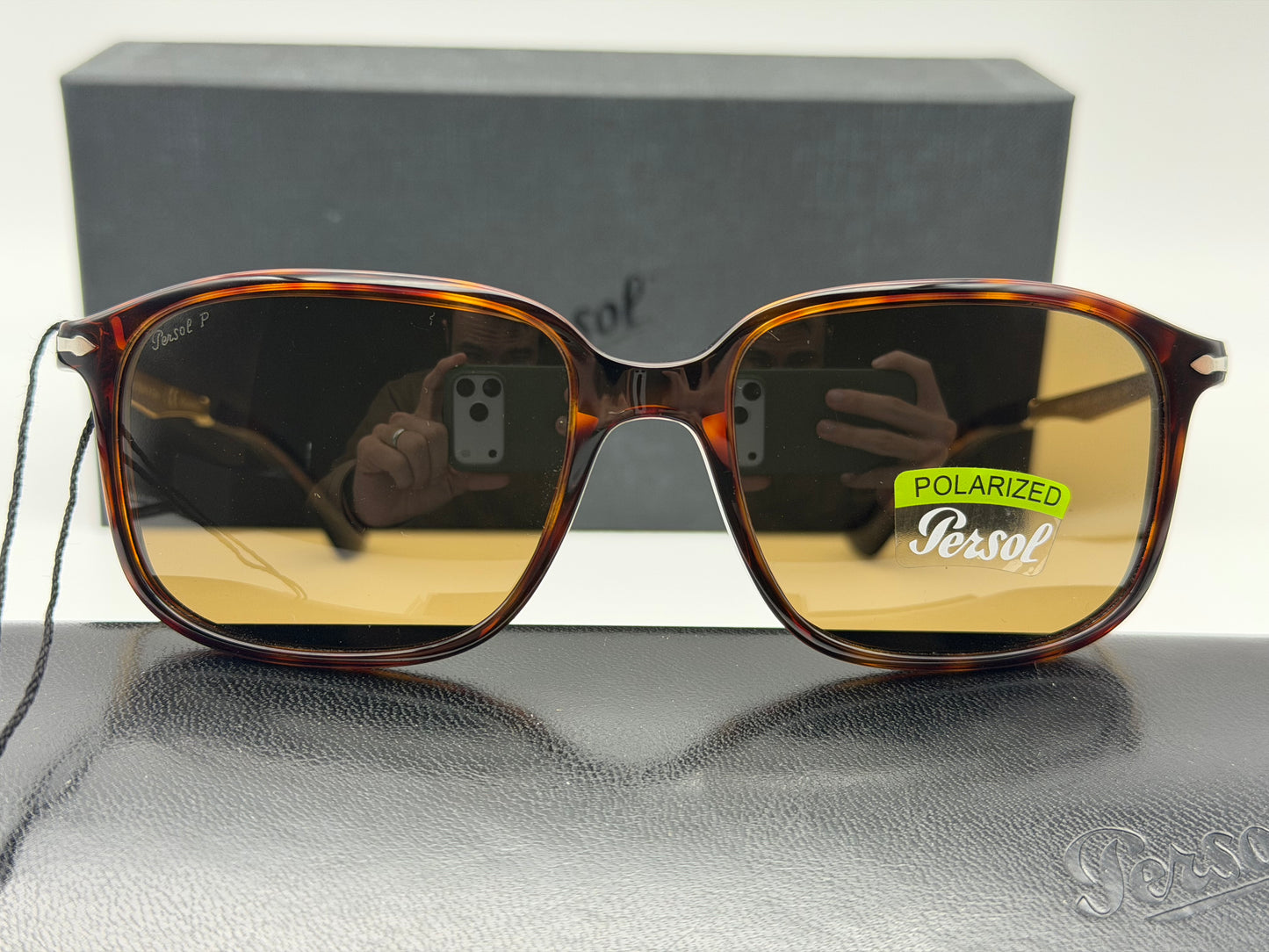 Persol PO 3246 53mm Havana / Polarized Brown Glass Lens 24 / 57 Italy NEW