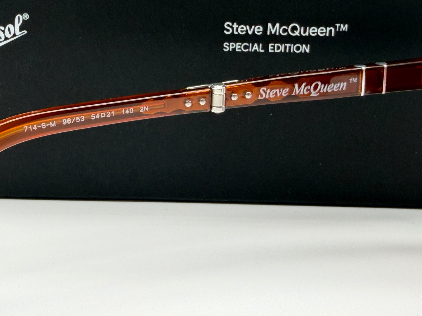 Persol 714 SM 54mm Terra DI Siena / Violet 96 / 53 Folding Steve McQueen limited Itlay NEW