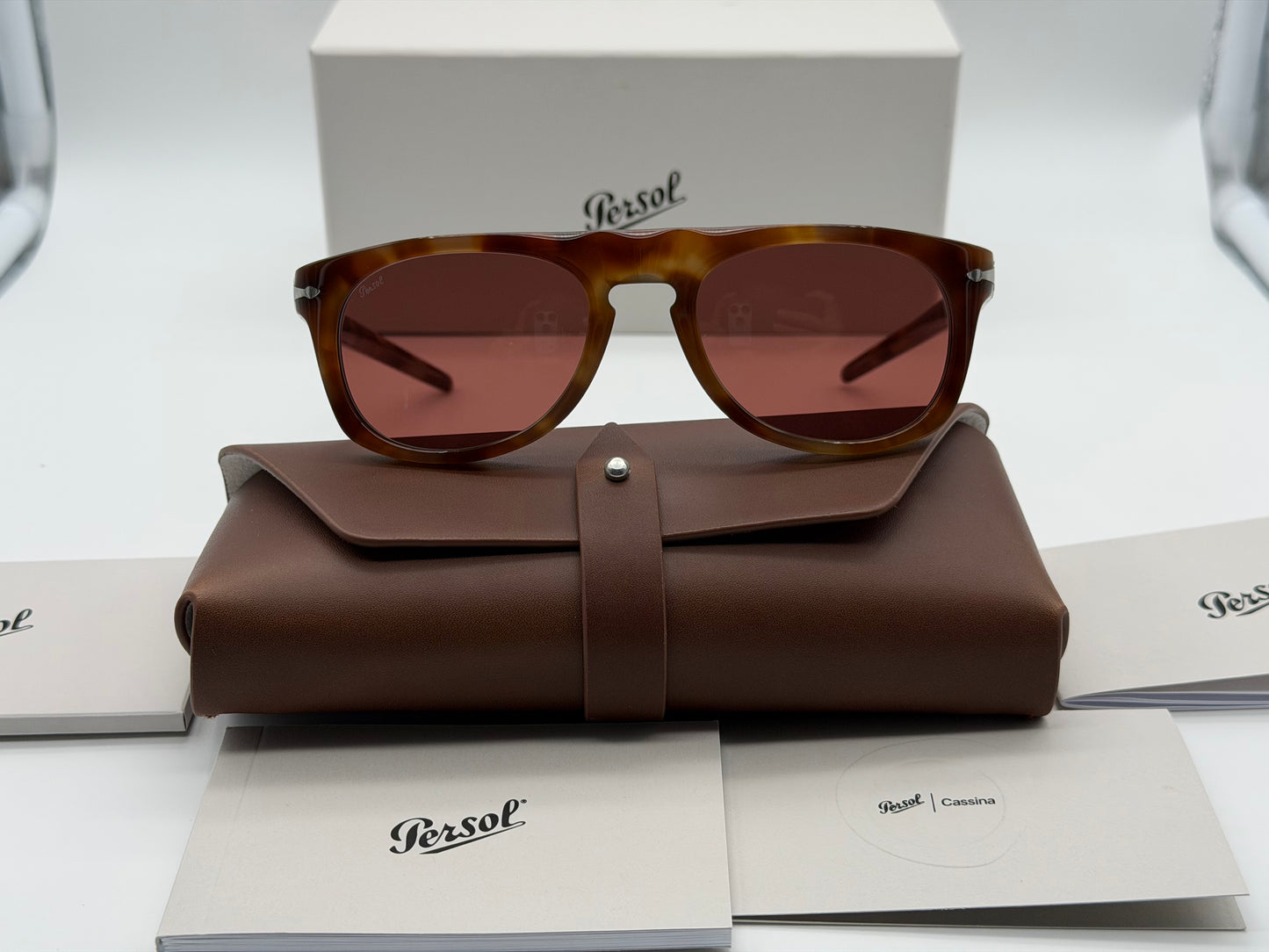 Persol & Cassina PO 3401S 53mm Light Havana / Terracotta Brown 1246H2 Itlay NEW