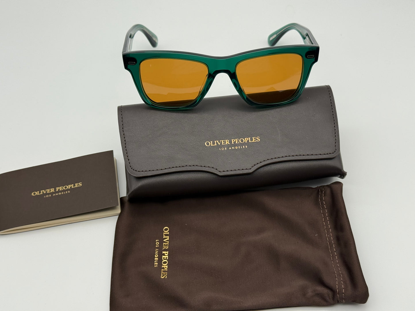 Oliver Peoples Oliver 51mm Translucent Dark teal / Cognac OV 5393 SU 176353 Italy NEW