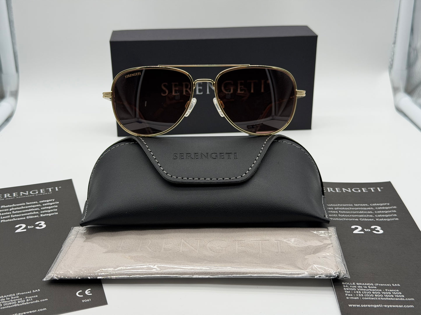 Serengeti Trailblazer 58mm Gold / Drivers Gradient Polarized Mineral Glass Itlay NEW