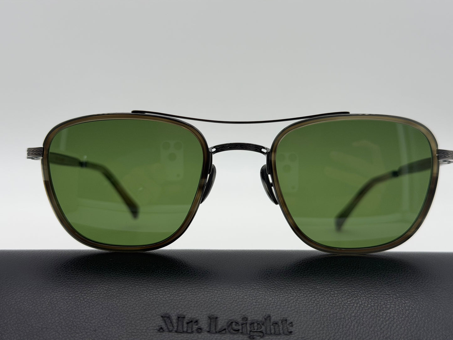 MR. LEIGHT PRICE S 49mm SYCAMORE PEWTER Titanium / GREEN Glass Japan NEW