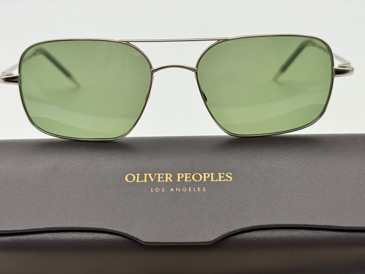 Oliver Peoples Victory 55mm Silver Green VFX Polarized Preowned