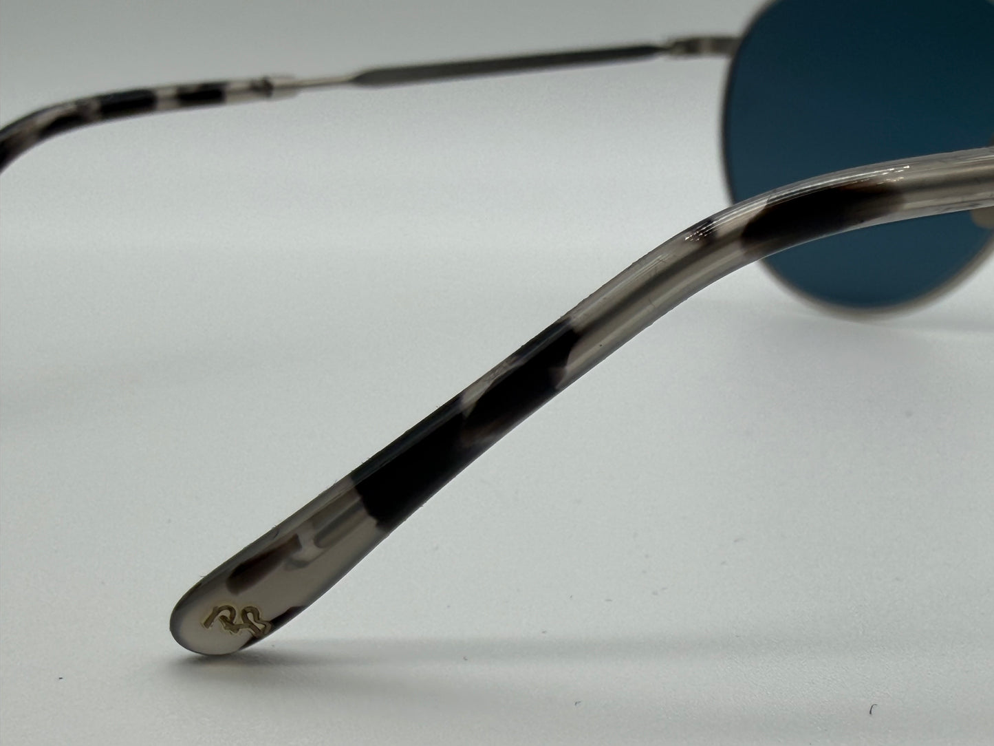 Ray-Ban Round Double Bridge Titanium 50mm Demi Gloss Blue Mirror Gold RB 9165 Japan NEW