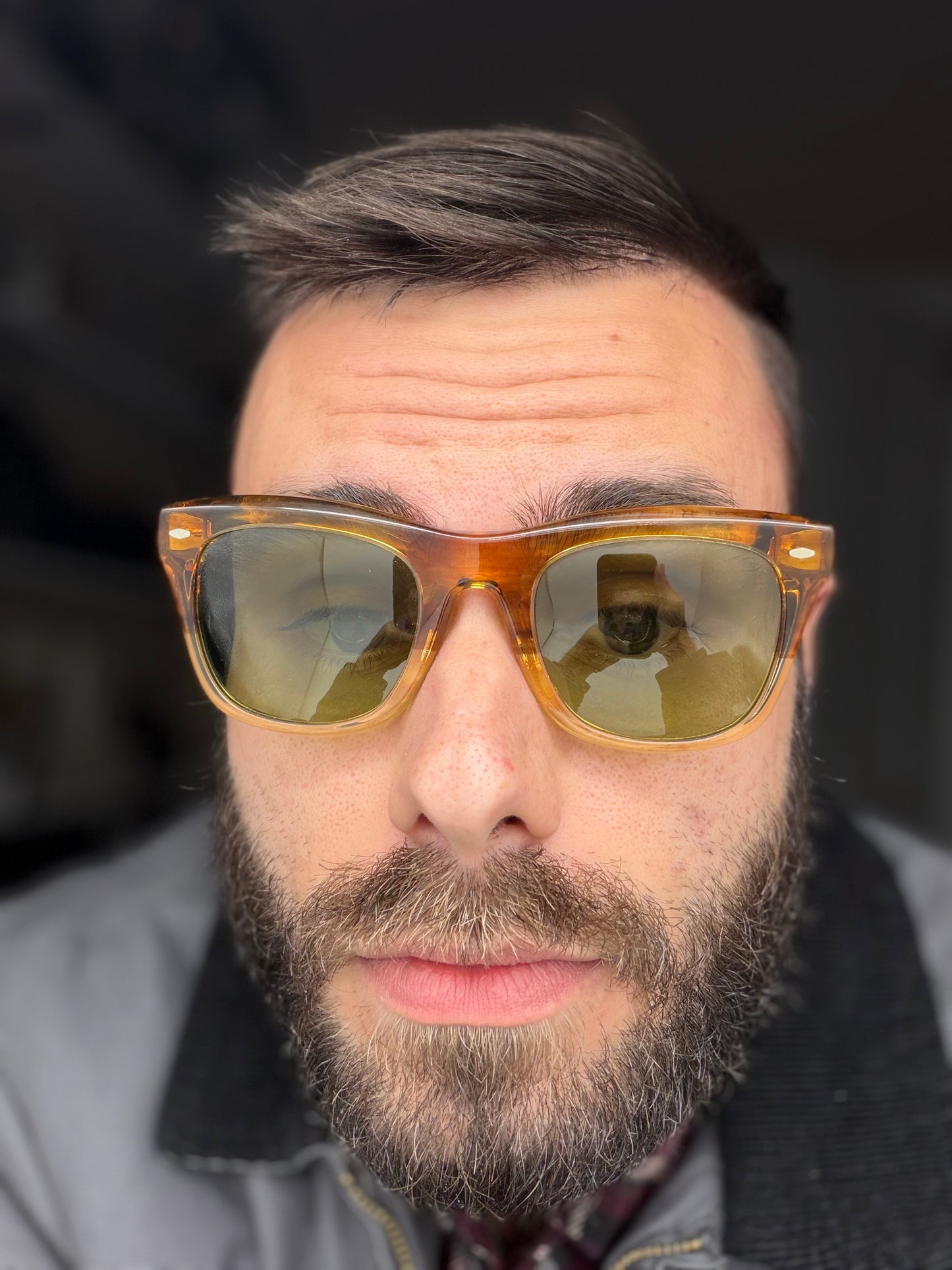 Oliver Peoples Mr. Brunello 50mm Honey VSB / Green CO V5497SU 167452 Italy Preowned