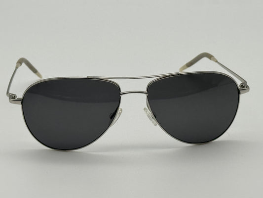Oliver Peoples Benedict 59mm OV 1002 5036 K8 SILVER GRAPHITE POLARIZED VFX+ Italy Preowned