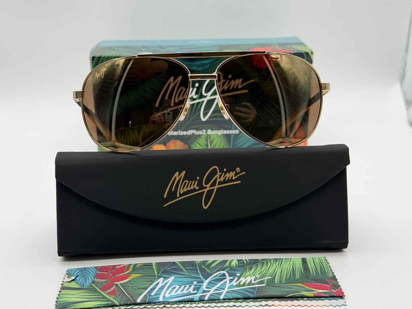 Maui Jim Seacliff 61mm Aviator Gold / HCL Bronze MJ 0831 Italy NEW