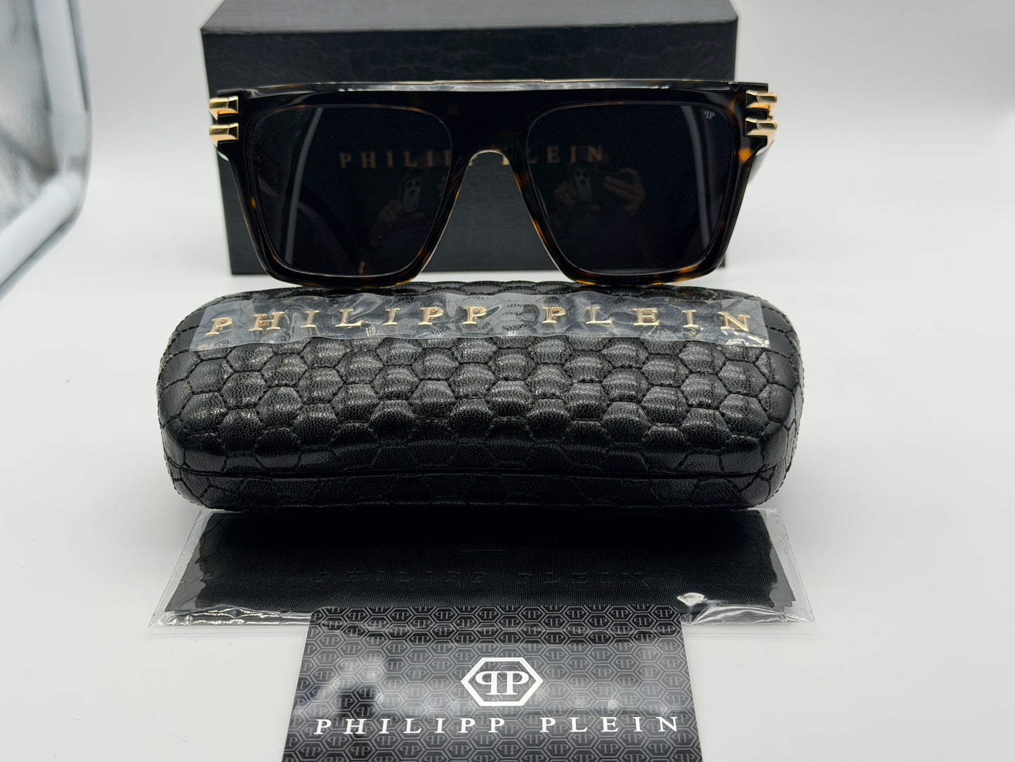 PHILIPP PLEIN Icon 56mm Dark Havana / Gray Lens SPP 108 0722 Italy NEW