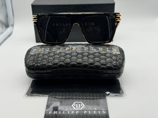 PHILIPP PLEIN Icon 56mm Dark Havana / Gray Lens SPP 108 0722 Italy NEW