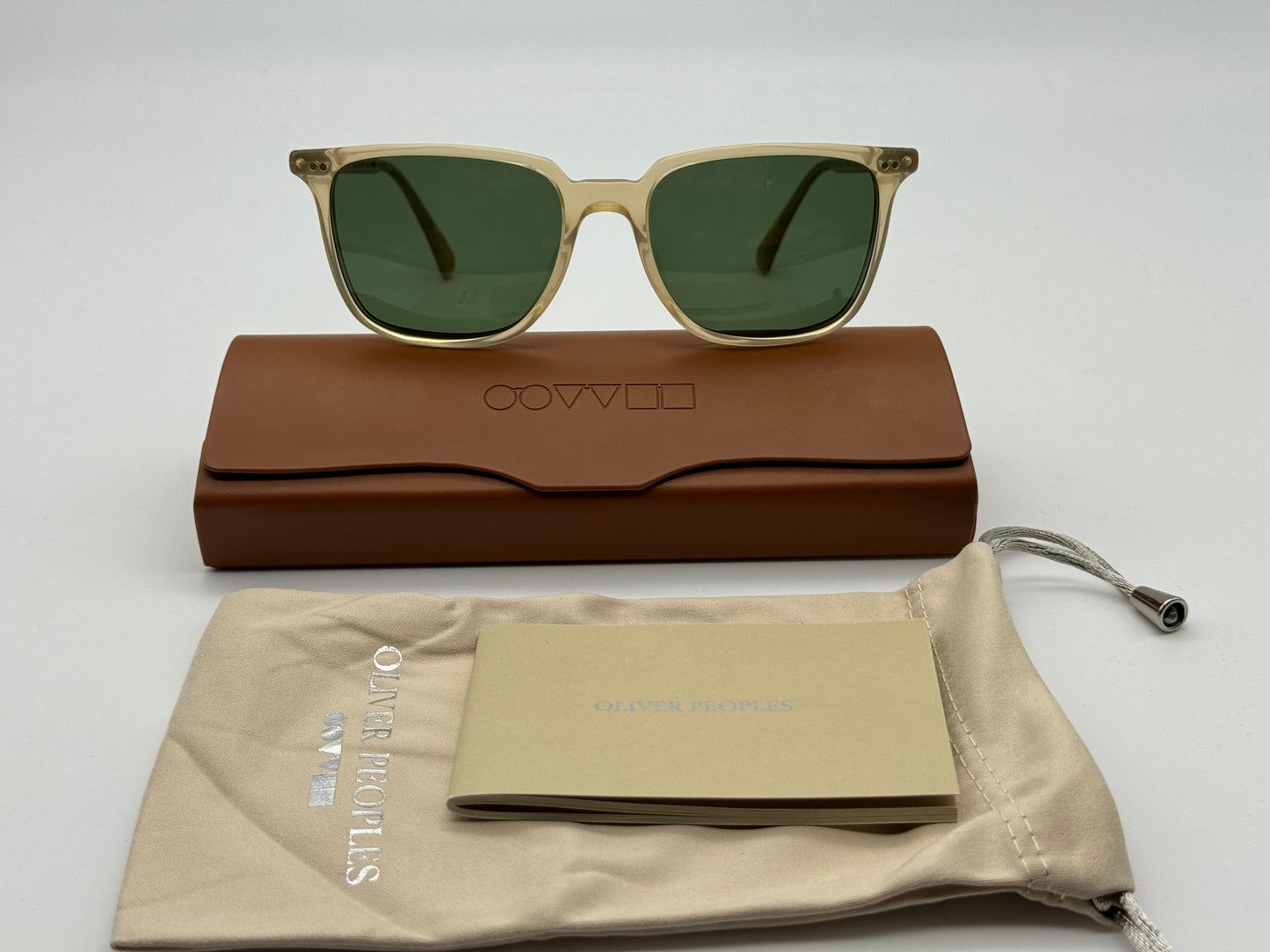 RARE Oliver Peoples OPLL Sun 53mm VFX Polarized Light Brown Beige Preowned