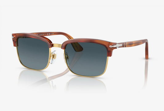 Persol PO 3327 54mm Terra DI Seina / Polarized Light Blue Gradient 96 / S3 Browline Italy NEW