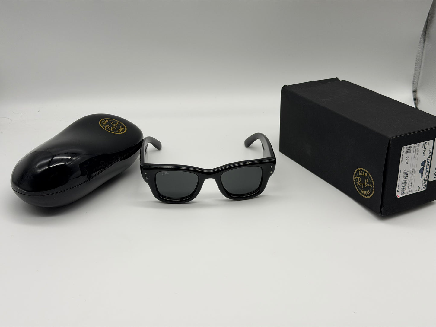 Ray-Ban Wayfarer Puffer 47mm Black w Strass / Dark Gray RB 4940B 68487 NEW