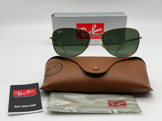 Ray-Ban RB 3733 59mm Gold / G-15 Glass Lens 001/31 NEW