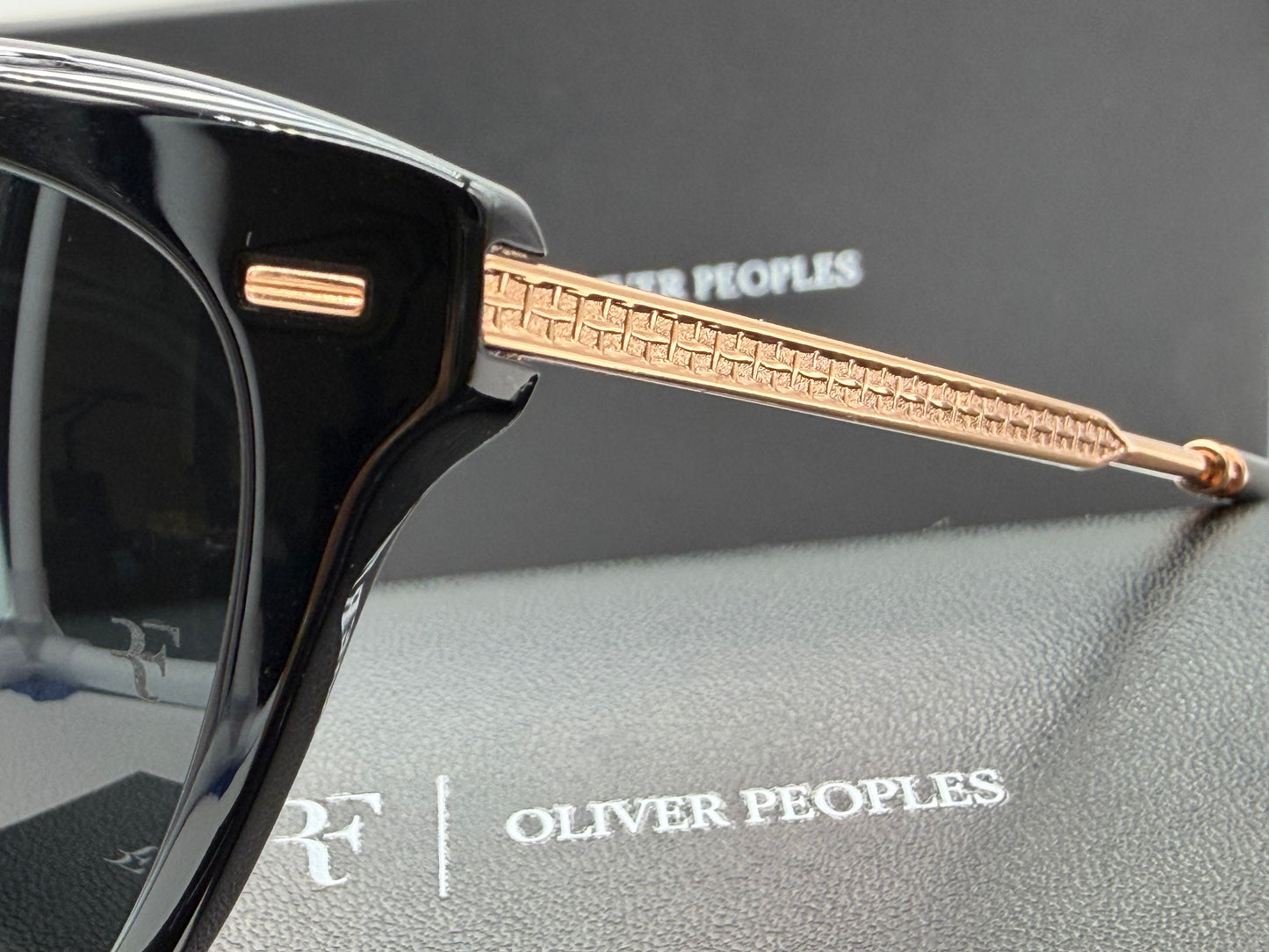 Oliver Peoples Mrs. Federer 55mm Black Acetate / Dark Slate Nxt OV 5597 SU Itlay NEW