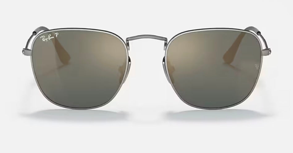 Ray-Ban Frank Titanium 51mm Gunmetal / Polarized Blue Mirror Gold RB 8157 9208 T0 Japan NEW