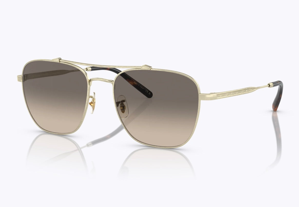 Oliver Peoples Marsan 55mm Brunello Cucinelli Brushed Gold / Shale Gradient Titanium OV 1322 ST 525232 Japan Preowned