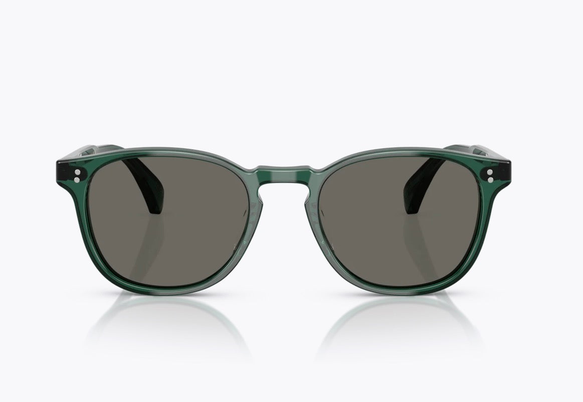 Oliver Peoples Finley ESQ. SUN 51mm Translucent Dark Teal / Carbon Gray Crystal OV 5298SU 1763R5 Italy NEW