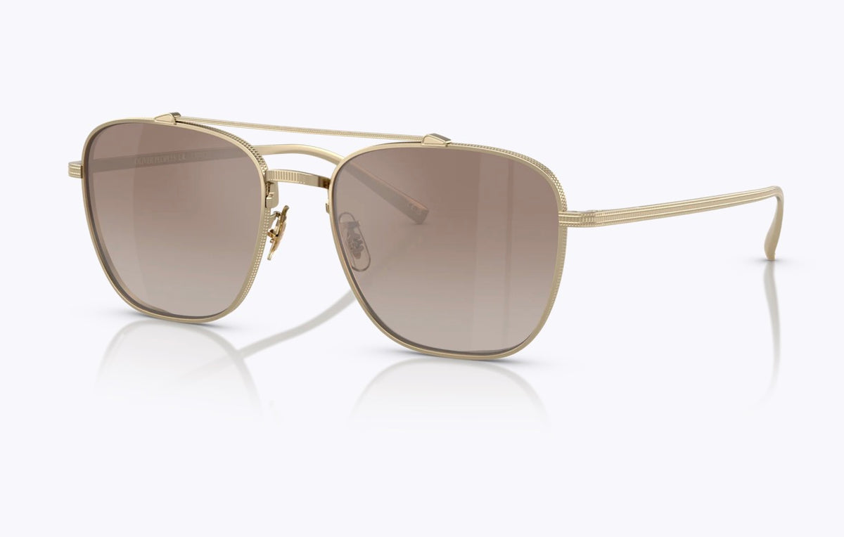 Oliver Peoples Avison 55mm Soft Gold Titanium / Tuscan Brown Gradient Mirror Crystal Lens OV 1349ST Japan NEW