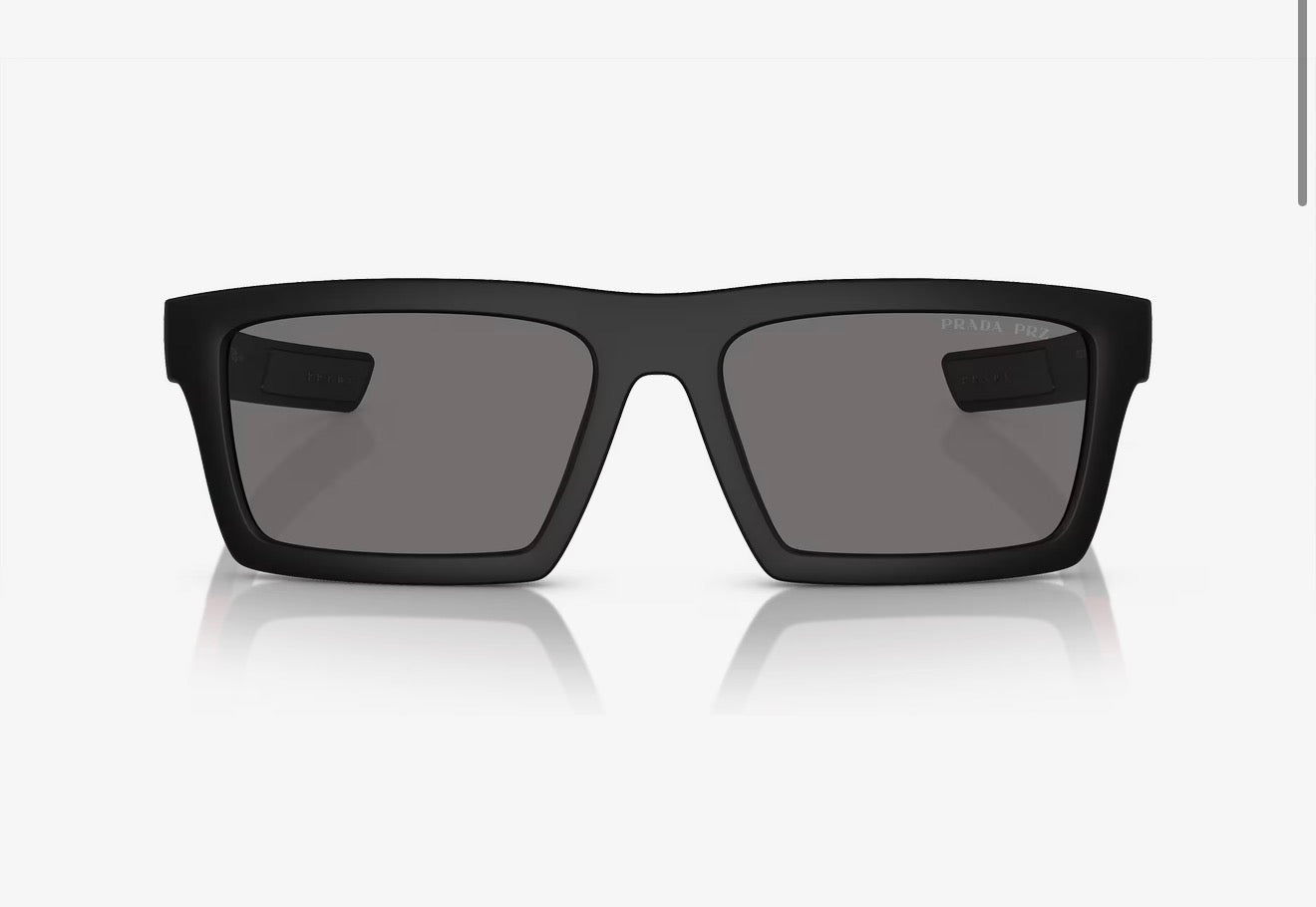 Prada Linea Rossa PS 02ZSU 55mm Dark Gray Polarized / Matte Black Italy Open Box