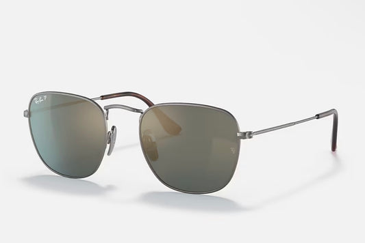 Ray-Ban Frank Titanium 51mm Gunmetal / Polarized Blue Mirror Gold RB 8157 9208 T0 Japan NEW