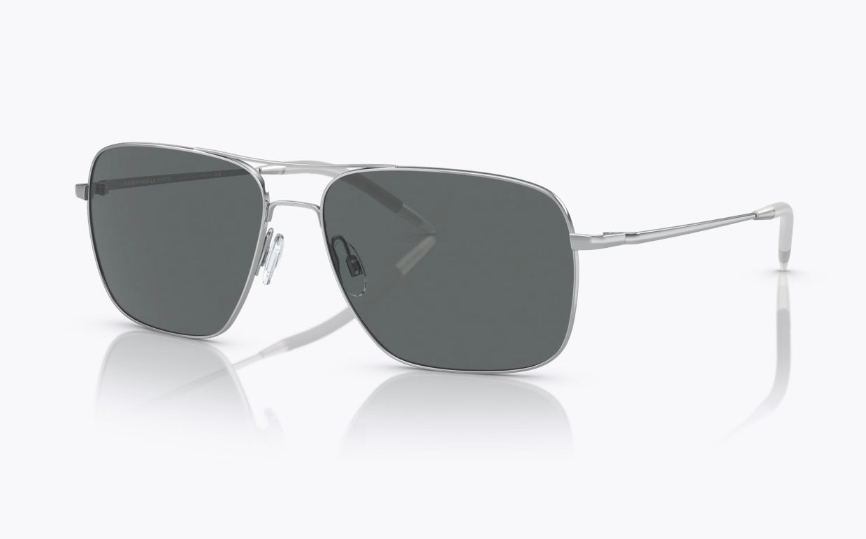 Oliver Peoples Clifton 58mm Silver / Dark Gray Polarized Crystal 5036 / P2 Italy Open Box