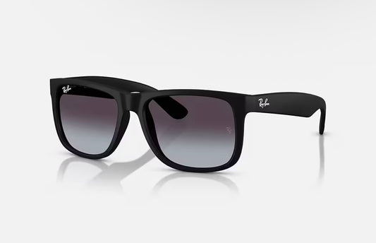 Ray-Ban Justin 54mm Rubber Black / Light Gray Gradient Dark Gray RB 4165 601 / 8G NEW