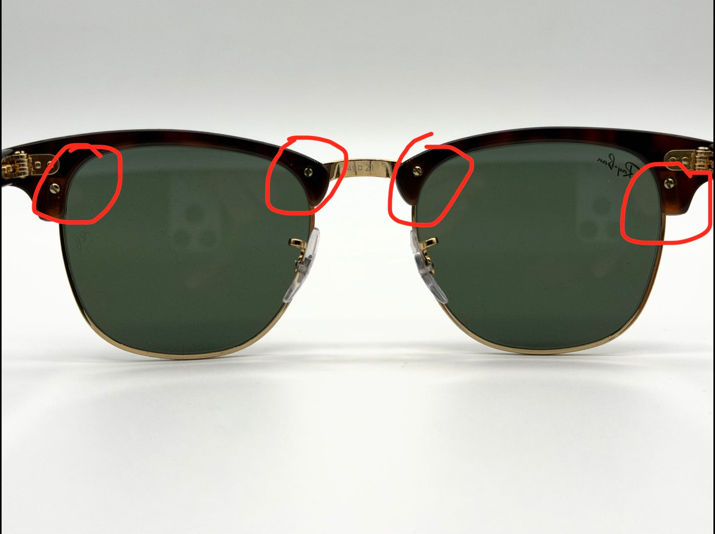 Ray-Ban RB3016 Clubmaster Classic Golden Replacement Back Side Browbar Screws OEM
