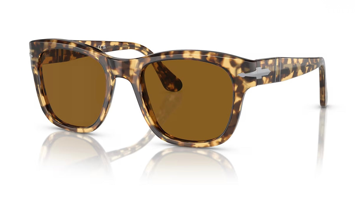 Persol PO 3313 55mm Brown Beige Tortoise / Brown Glass Lens 105633 Italy NEW