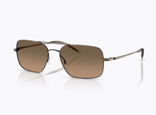Oliver Peoples Victory II 55mm Pewter Metal / Sandstone Gradient Polarized Crystal Glass Lens OV 1373s 5289GN Italy NEW